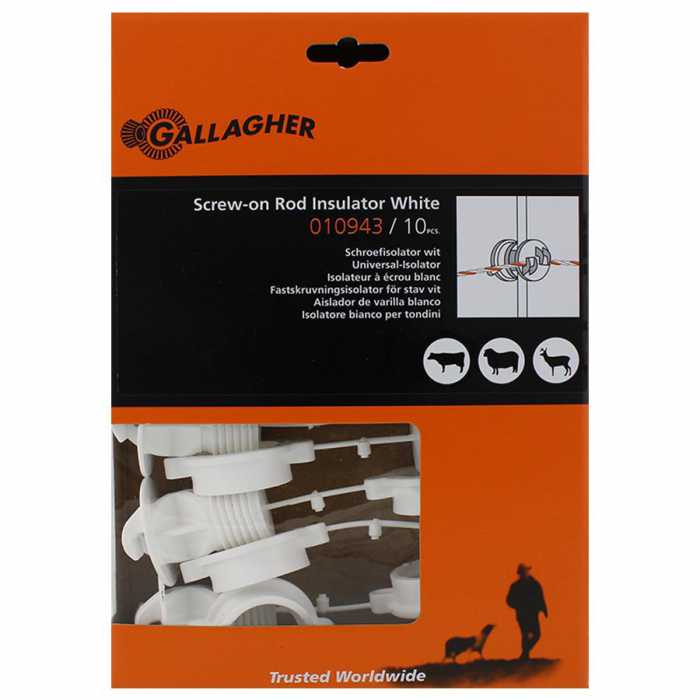 Isolateur à écrou, blanc ø6-14mm (10 pcs)