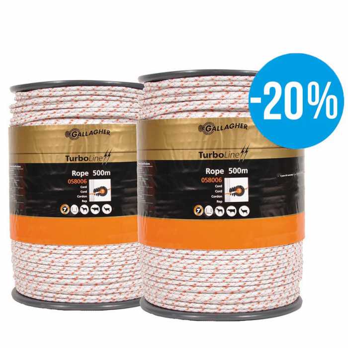 Paquet DUO Cordon TurboLine tressé blanc 2x500m