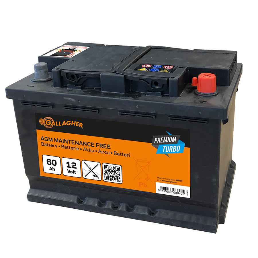 Premium Turbo Batterie AGM 12V/60Ah - 242x175x190 - Agro-Équipements