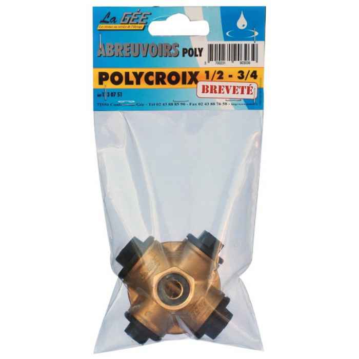 Polycroix brevetée 1/2-3/4 avec 4 bouchons