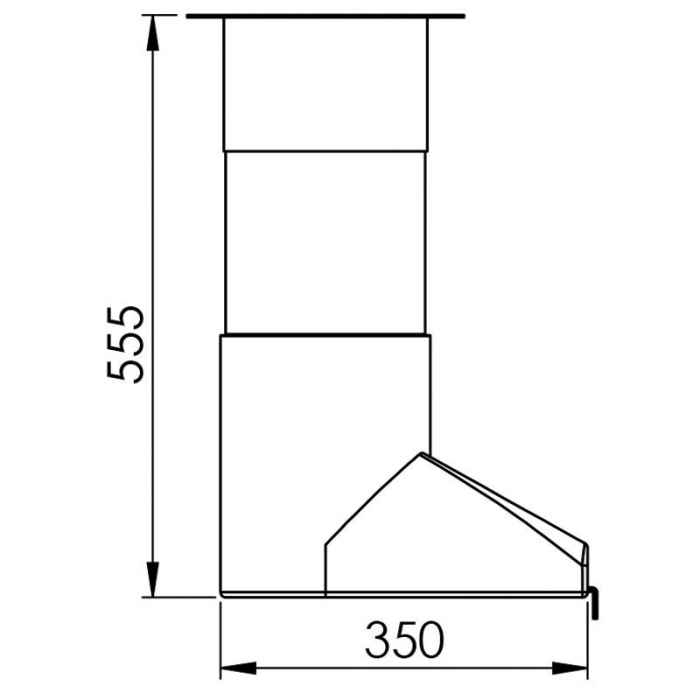 Goulotte déportée en résine Long 555 mm pour silo