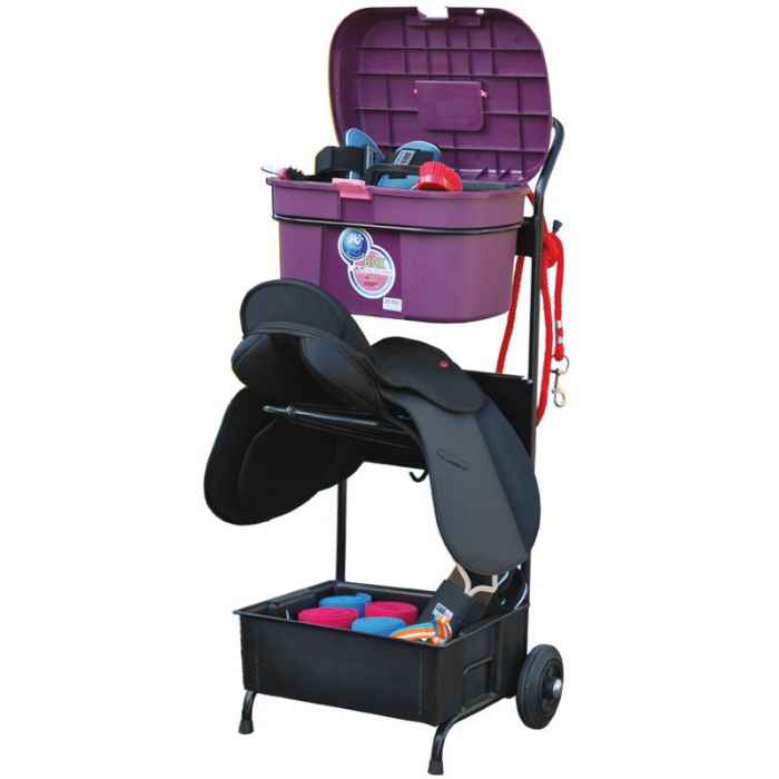 Chariot porte-selle Roul GM-malle pansage-box Violet / Rose