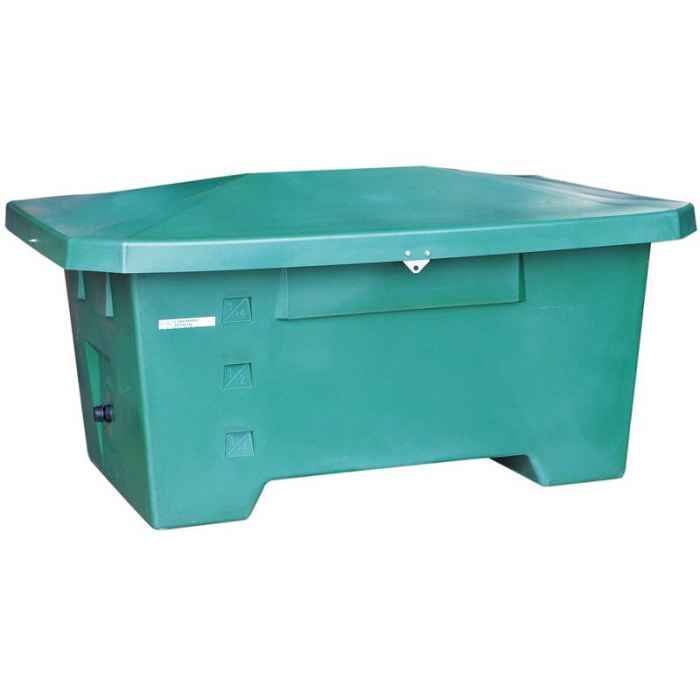 Container à grains 800 l. vert avec charnières et kit fermeture inox