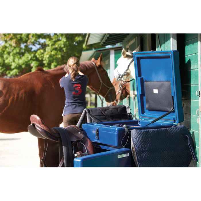 Malle roulante pour chevaux de selle verte 