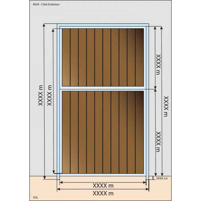 Porte 1,20m complète Pro tirant droit Douglas 