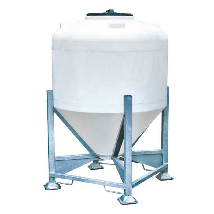 Silo 1000 L monobloc sur châssis avec trappe à aliments Ø100 mm 