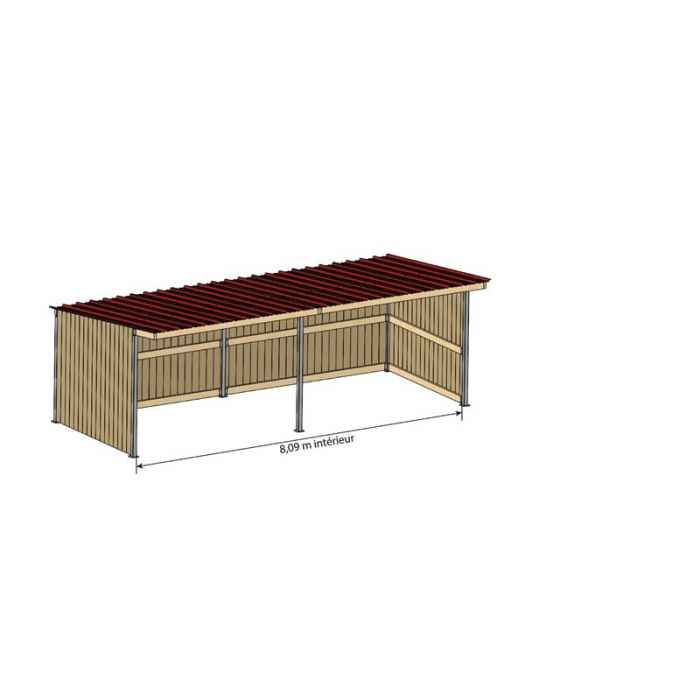 Abri 4,18x3,18 Planche Douglas 32 mm Ardoise