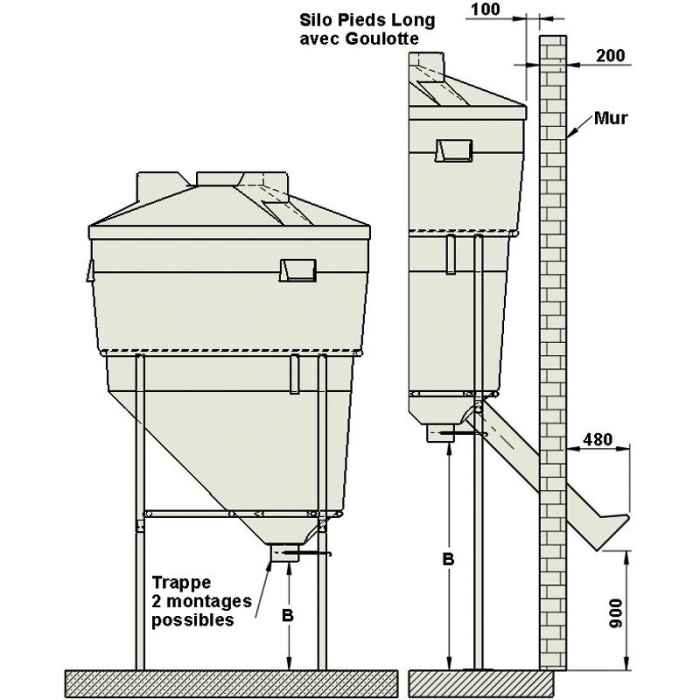 Silo 4 pieds monté - 5.70 m³