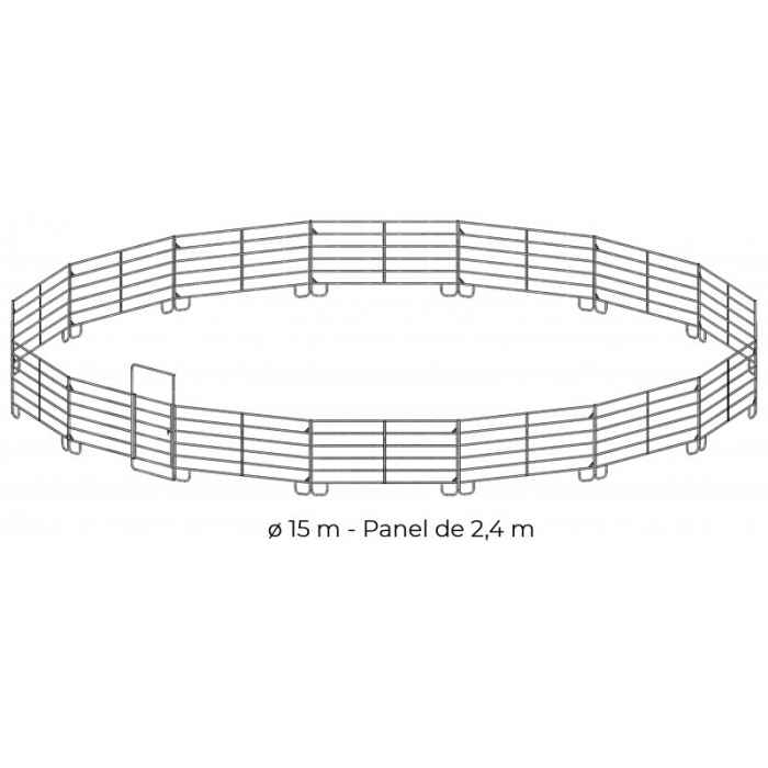 Rond de longe galvanisé 2,4 m diam 15 m