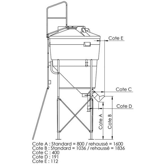 Silo 4 pieds monté - 9.70 m³
