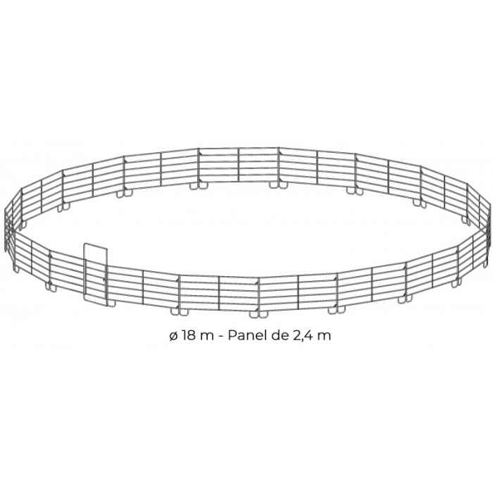 Rond de longe galvanisé 2,4 m diam 18 m