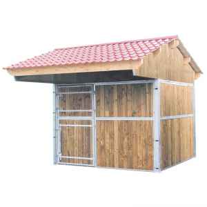 Photo de Box  3 x 3 m  double pente Douglas toiture alu zinc bordeaux