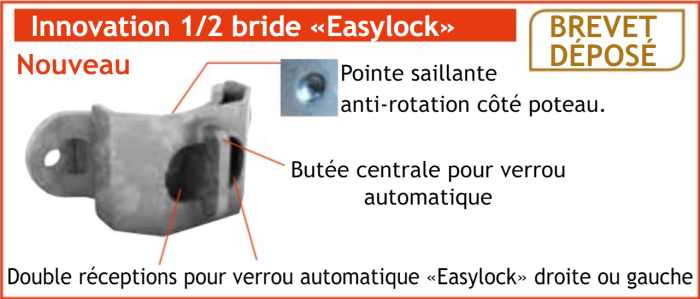 Brides Easylock pour poteau Ø102 avec visserie