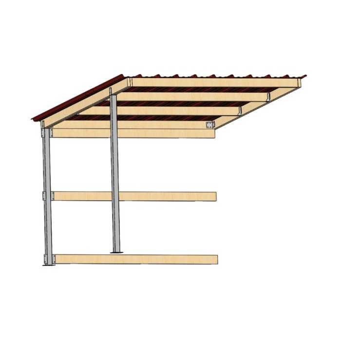 Extension d'abri 4,09x4,18 Clin Douglas 42 mm Bordeaux