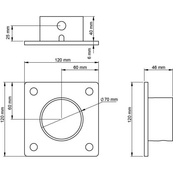 Platine murale de fixation 