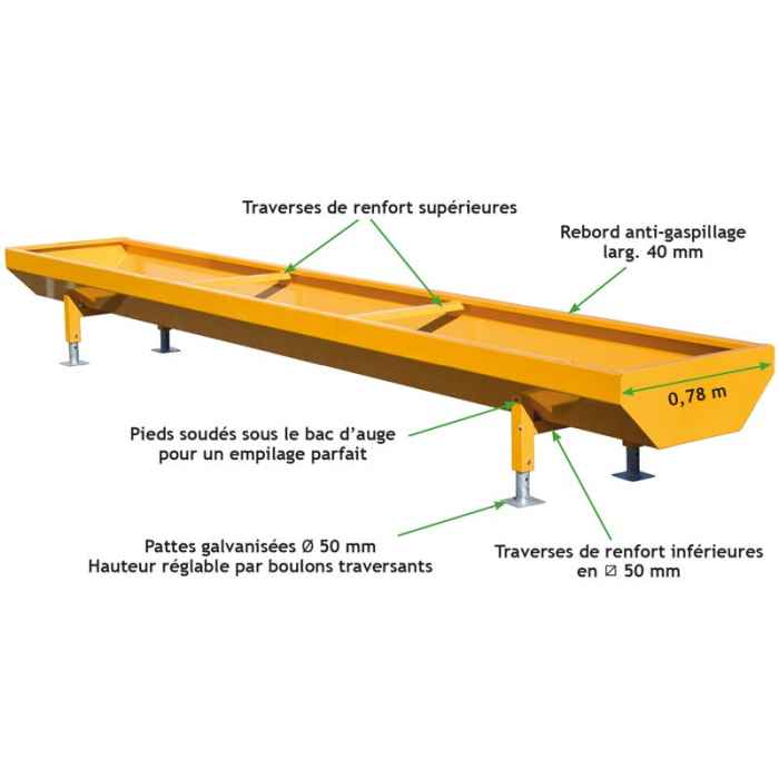 Auge éco 0,78 Peinte 5 m x 0.78 m x 0.30 m