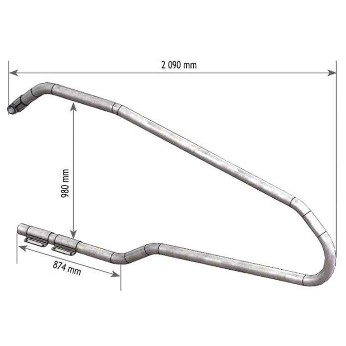 Bat-flanc de logette ''Europe adulte'' diam.60.3 Lg 2.08m