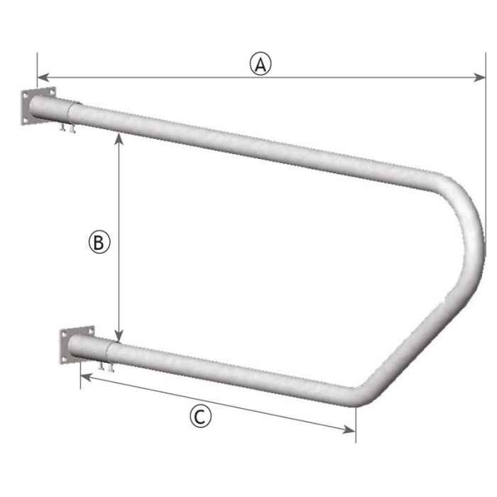 Bat-flanc de logette ''Europe adulte'' diam.60.3 Lg 2.20 m