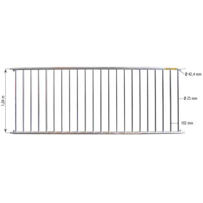 Cloison à veaux Long 3,00 m - Barreaux diam. 25 mm