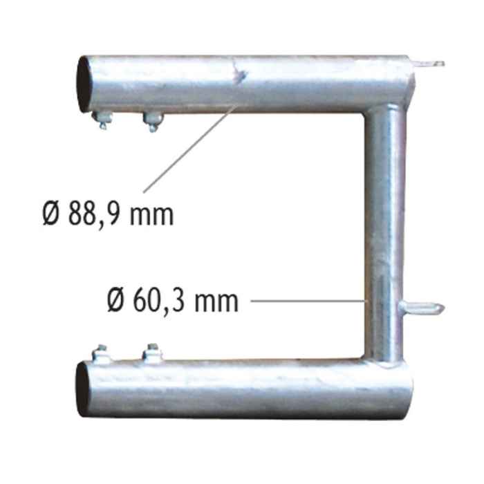 Embout supplémentaire pour barrière d'alimentation 2 lisses diam. 76 mm