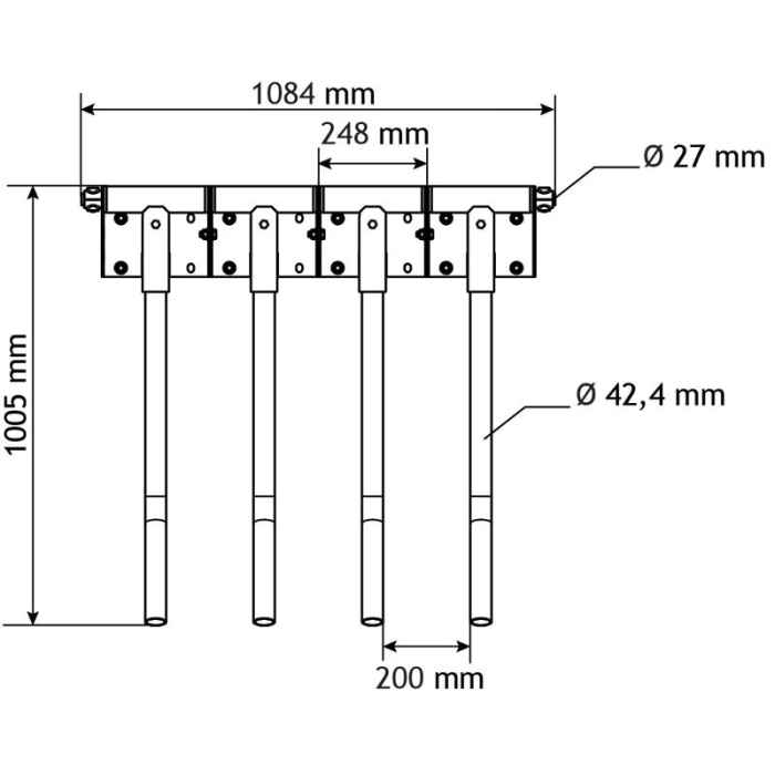 Kit de 4 Finger gate pour embout avant 4L diam.48,3mm passage d'animaux 