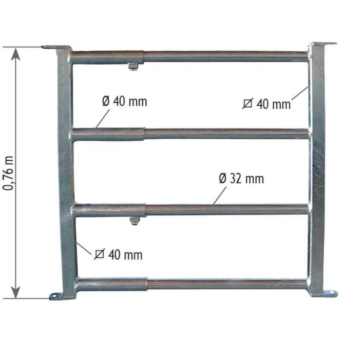 Portillon à veaux 4 lisses adaptable 0,5 m à 1,2 m
