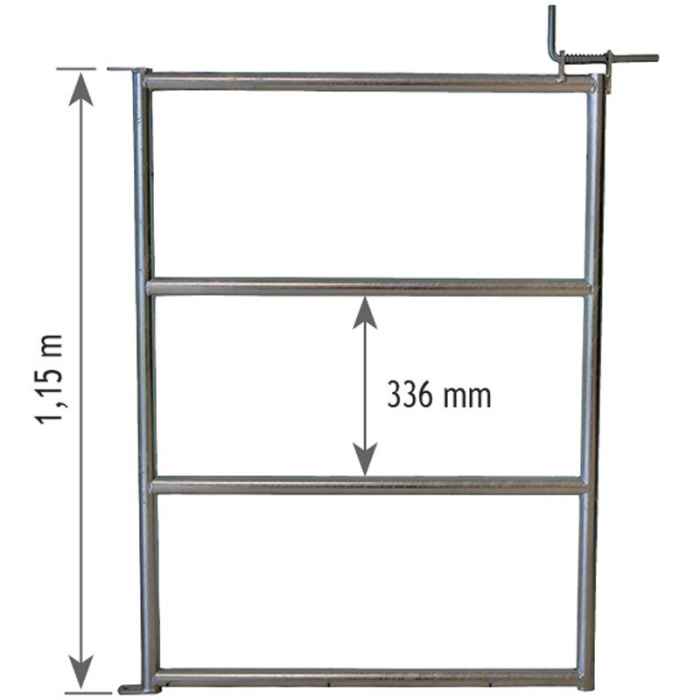 Portillon de service 1 verrou - H 1.15 m -L 0.90 4 lisses diam. 35 mm