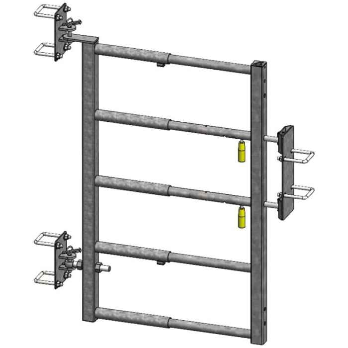 Portillon ext. 5 lisses diam.42,4mm verrous auto pr emb pass anim 4 liss 