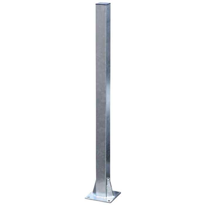 Poteau 80x80 mm sur platine 200x200mm H. 1,40m