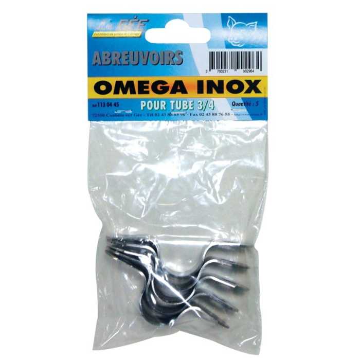 5 Omégas de fixation pour Tube Inox 3/4, en sachet