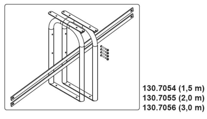 Set Pieds fixation sol, avec barres renfort, pour 130.7030