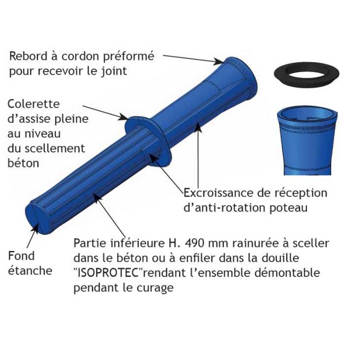 Protection PE "ISOPROTEC" pour poteau Ø 102 mm (KIT par 40)