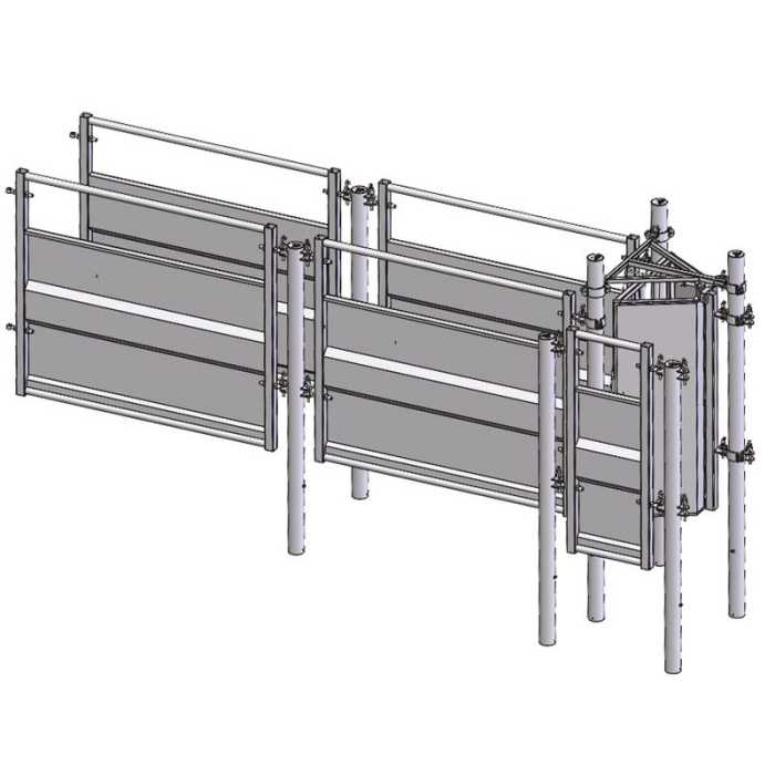 Module couloir de tri avec poteaux sur platine