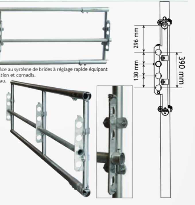 Option lisse suppl diam.60,3 long 6 m + brides pour barr. d'alimentation