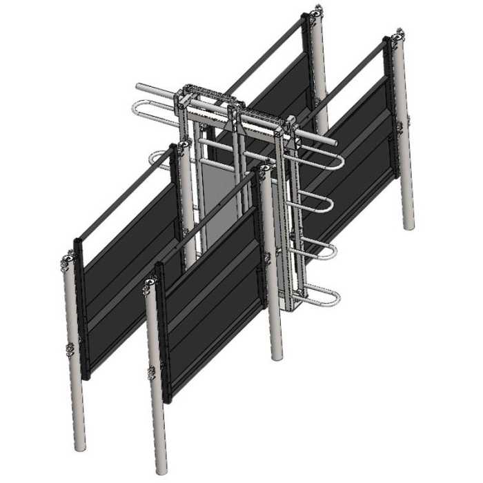 Porte sectionnelle double battants à assistance pneumatique