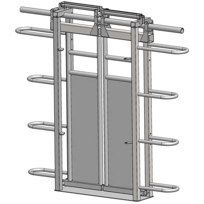 Porte sectionnelle double battants à assistance pneumatique