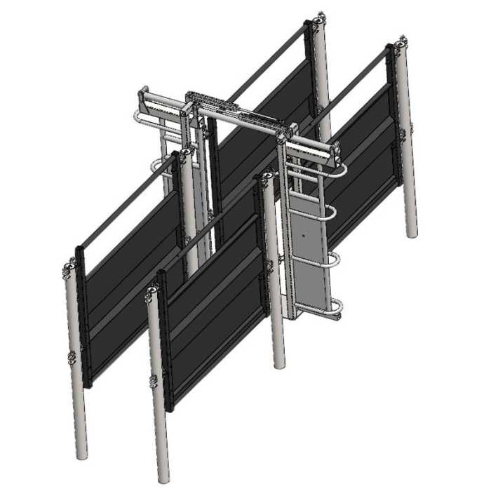 Porte sectionnelle double battants à assistance pneumatique