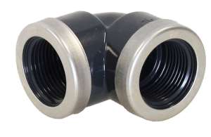 Photo de Coude 90°, ¾&quot; en PVC, avec renforcement Inox