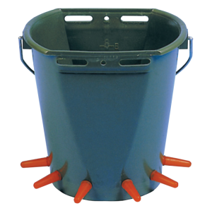 Photo de Seau plastique ovale 6 tétines agneaux