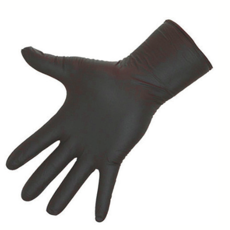 Gants Nitrile Noir - M - long 30cm - renforcé