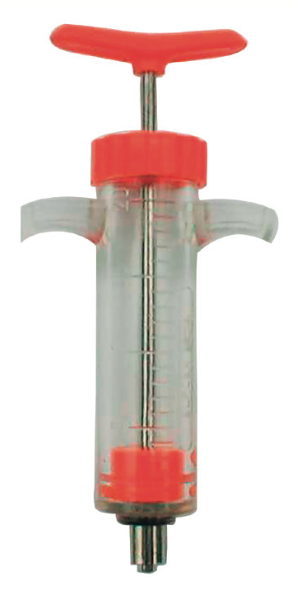 Photo de Seringue PVC 50ml avec piston et poussoir en plastique GENIA-ELPLEX / LUER-LOCK