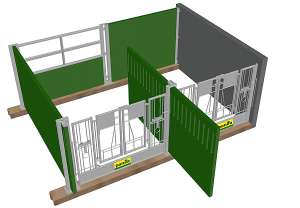 Photo de Porte double avec verrou pour 2 veaux, pour box à veau 1,54 m