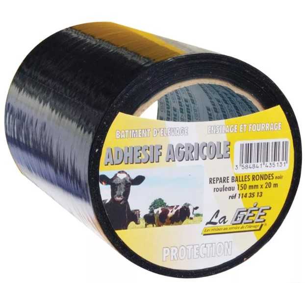 Adhésif agricole de réparation noir 150mm