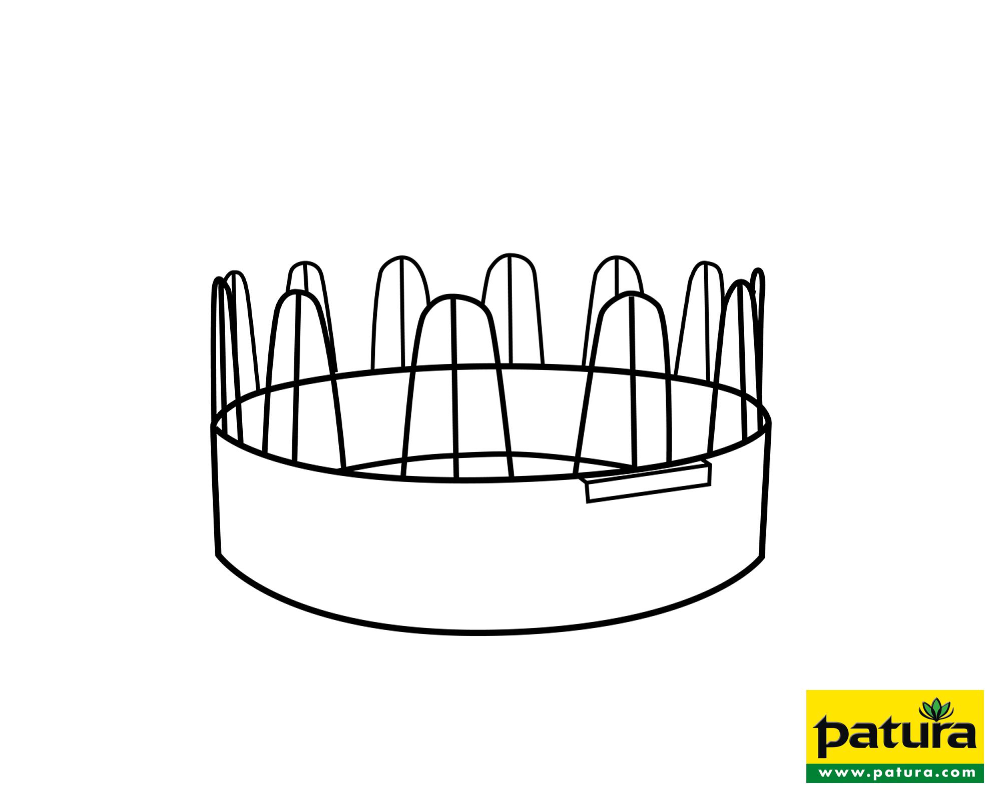 Photo de Ratelier circulaire ROBUST 12 places 3 segments, avec attelage 3 points