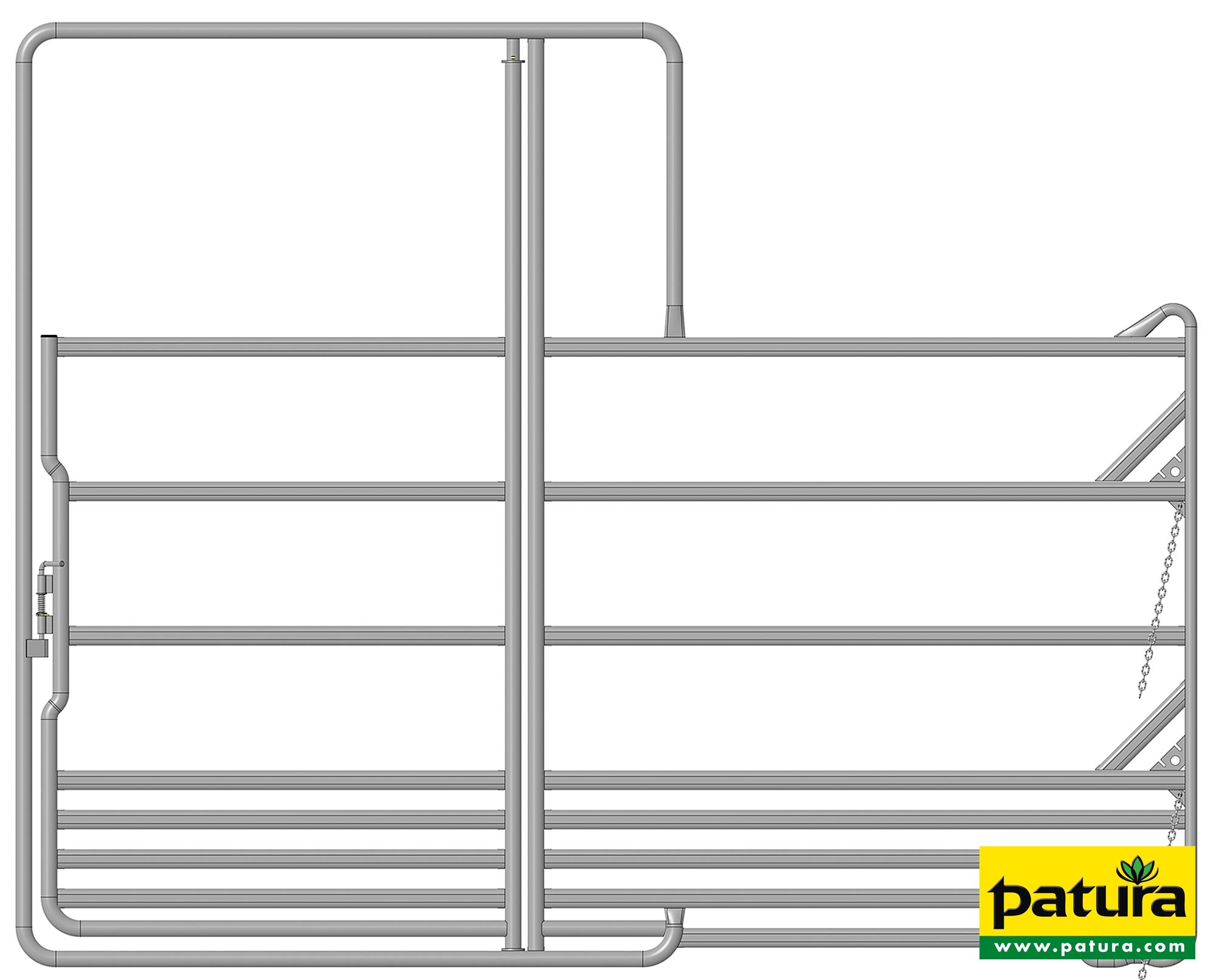 Photo de Panel-sécurité pour chevaux avec porte, 3,60 m