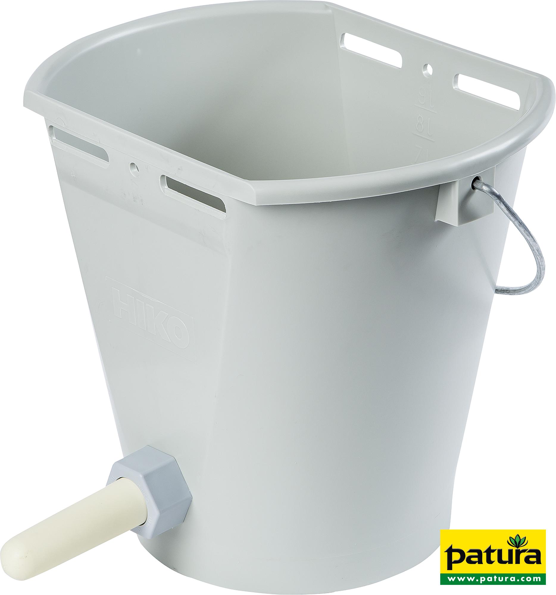 Photo de Seau à tétine 9 L gris, avec tétine et raccord sphérique