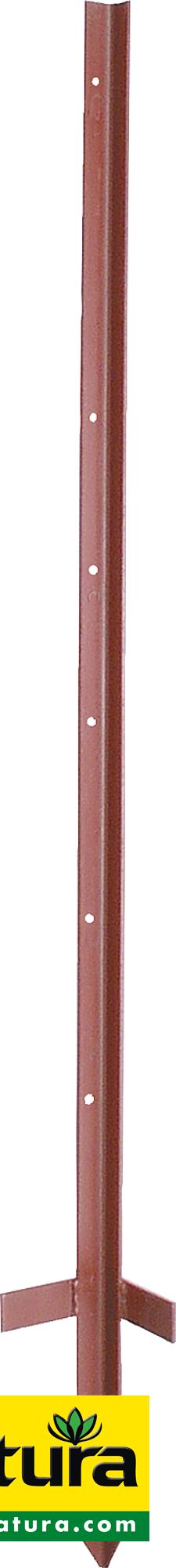 Photo de Piquet cornière 1,15 m, tete renforcée 2 mm, laqué rouge, avec beche soudée,